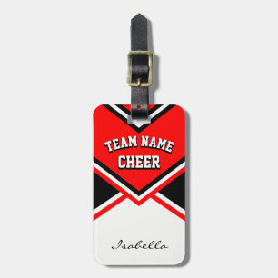 Cheerleader Outfit in Red, Black and White Luggage Tag
