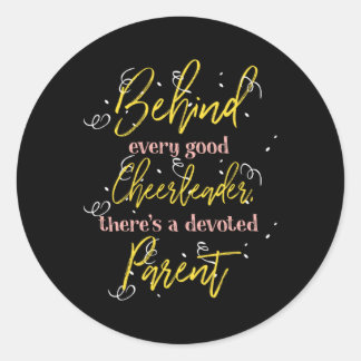Cheerleader Parent Mom And Dad Design  Classic Round Sticker