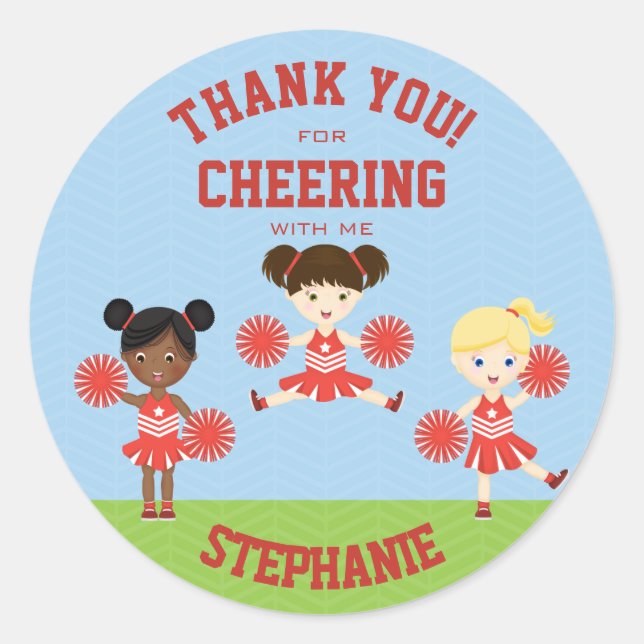 Cheerleader Party Classic Round Sticker (Front)