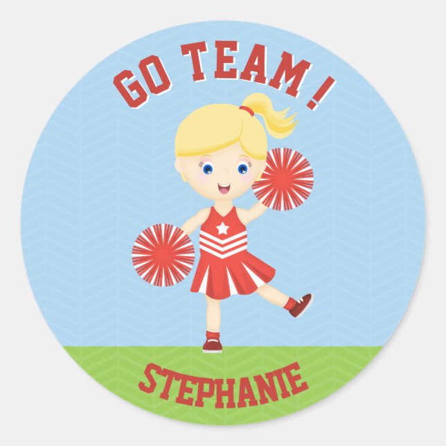 Cheerleader Party Classic Round Sticker (Front)