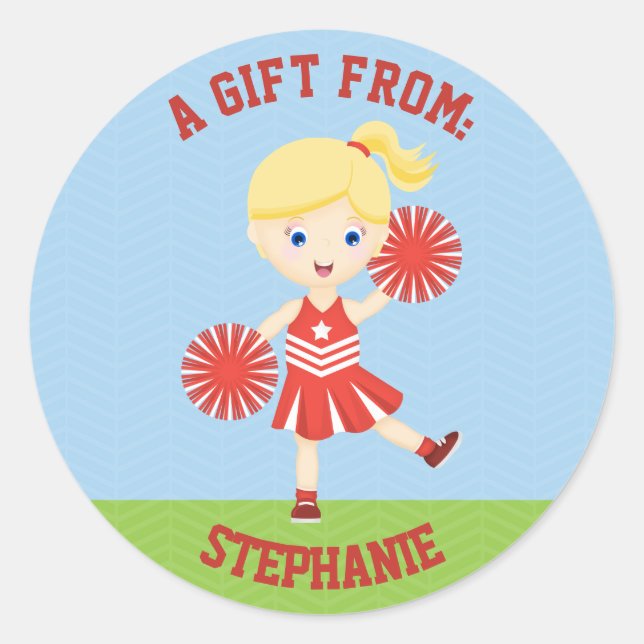 Cheerleader Party Classic Round Sticker (Front)