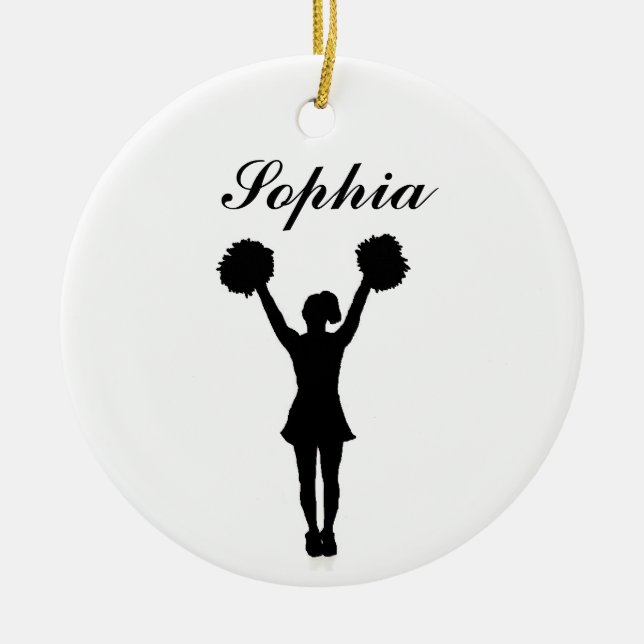 Cheerleader Personalised Christmas Ornament (Front)