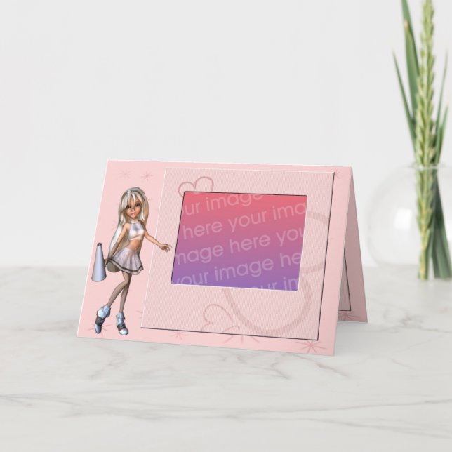 Cheerleader Photo Frame Card (Front)
