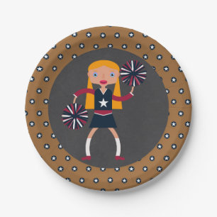 Cheerleader Pompoms girl Birthday Party Paper Plate