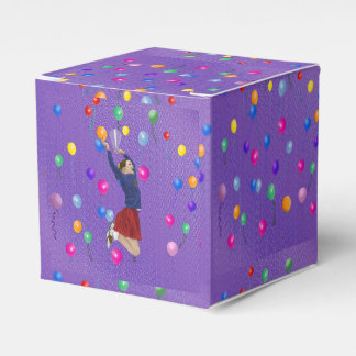 Cheerleader, Purple and Balloons Favour Box