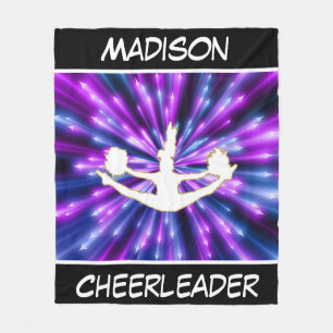 Cheerleader Purple and Blue Explosion Fleece Blanket