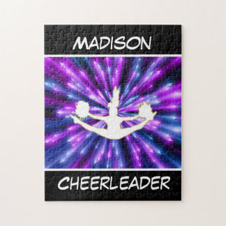 Cheerleader Purple and Blue Explosion Jigsaw Puzzle