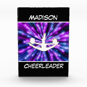 Cheerleader Purple and Blue Explosion Photo Block