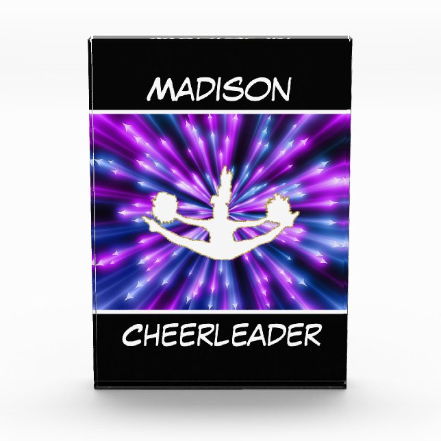 Cheerleader Purple and Blue Explosion Photo Block (Front)