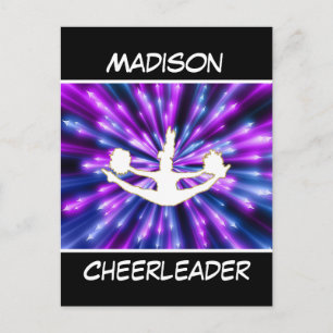 Cheerleader Purple and Blue Explosion Postcard