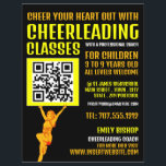 Cheerleader QR Code Sign, Cheerleading Classes Flyer<br><div class="desc">Cheerleader QR Code Sign,  Cheerleading Classes Advertising Flyers By The Business Card Store.</div>
