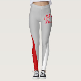 Cheerleader Red/Grey/White Team & Mascot Leggings