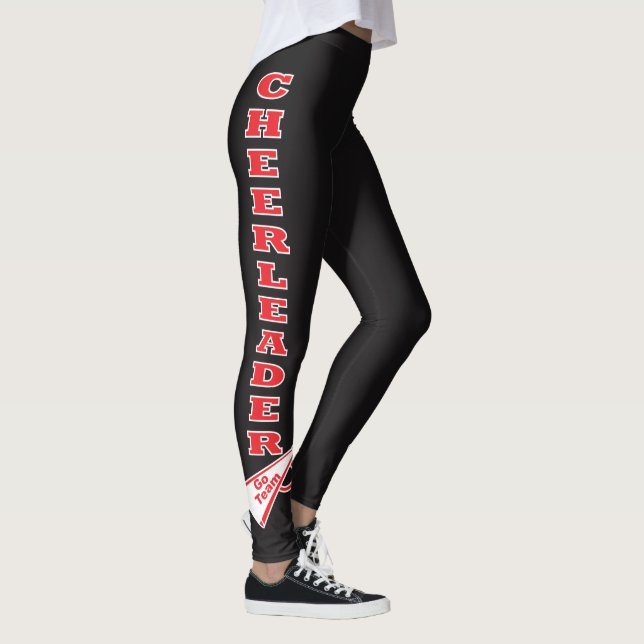 Cheerleader Red Typography Letters Leggings (Right)
