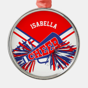 Cheerleader - Red, White and Blue Metal Tree Decoration