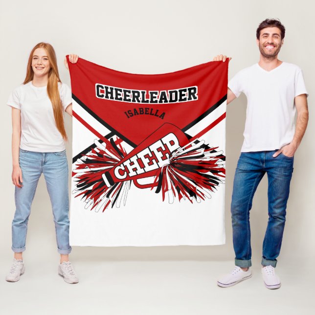 Cheerleader - Red, White & Black Fleece Blanket (In Situ)