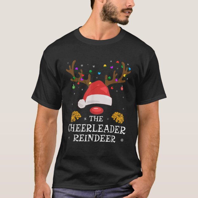 Cheerleader Reindeer Family Matching Christmas Che T-Shirt (Front)