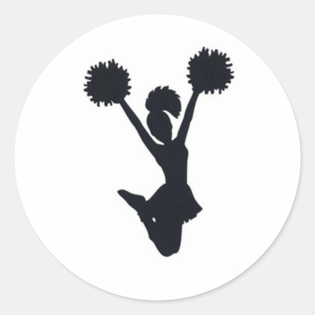 Cheerleader silhouette classic round sticker (Front)