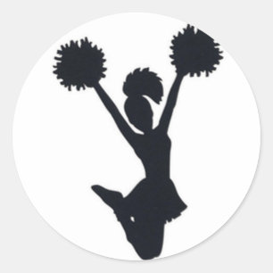 Cheerleader silhouette classic round sticker