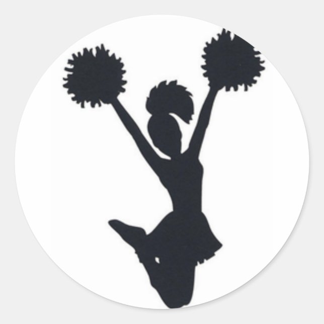 Cheerleader silhouette classic round sticker (Front)