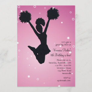 Cheerleader Silhouette Invitation