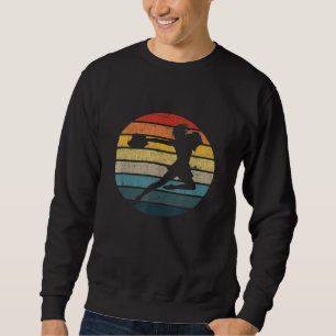 Cheerleader Silhouette On A Distressed Retro Sunse Sweatshirt