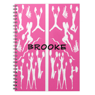 CHEERLEADER SPIRAL NOTEBOOK DESIGN WHITE AND PINK