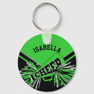 Cheerleader Spirit - Green, Silver and Black Key Ring