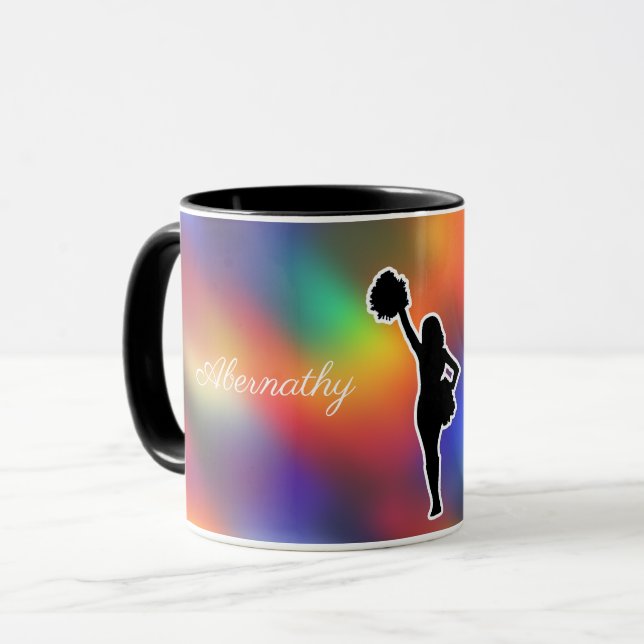 Cheerleader Sports Emphasis personalise with name Mug (Front Left)