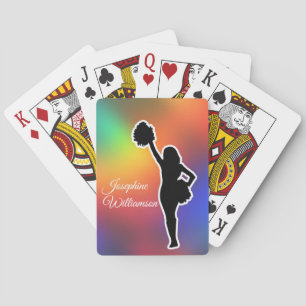 Cheerleader Sports Theme  personalise with name Playing Cards