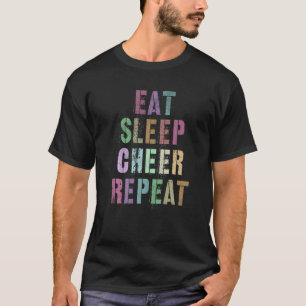 Cheerleader Squad EAT SLEEP CHEER REPEAT Cheerlead T-Shirt