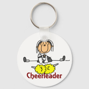 Cheerleader Stick Figure Key Ring