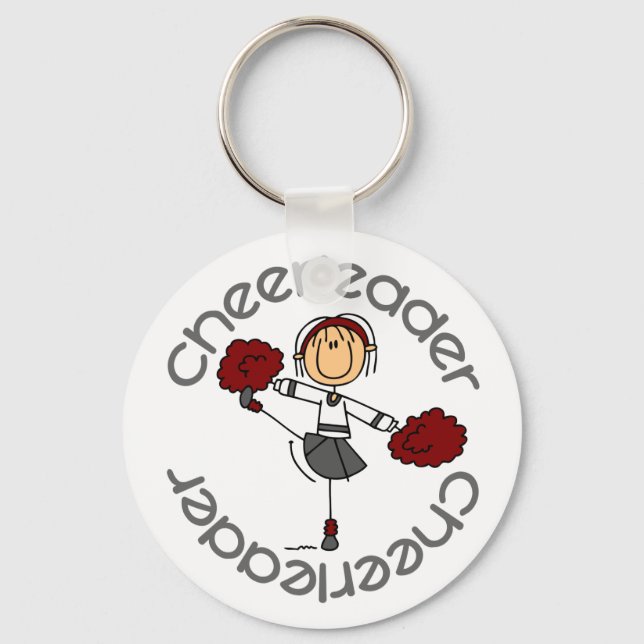 Cheerleader Stick Figure Key Ring (Front)