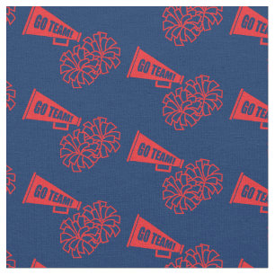Cheerleader Team School Colors Red & Navy Blue Fabric