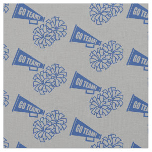 Cheerleader Team School Colours Blue & Silver Grey Fabric