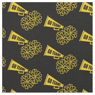 Cheerleader Team School Colours Gold & Black Fabric
