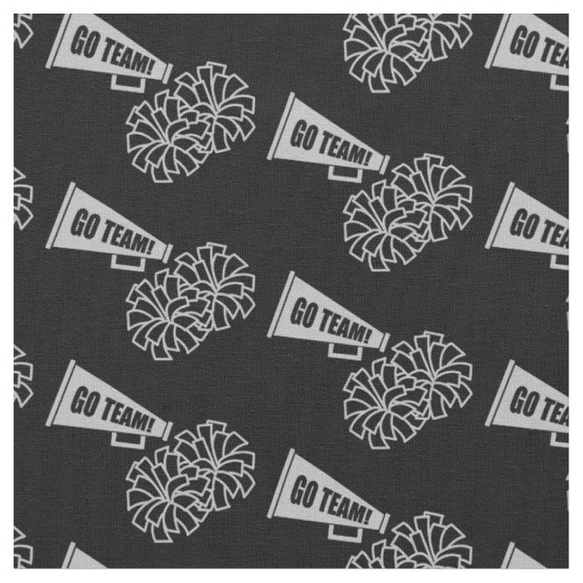 Cheerleader Team School Colours Grey Silver & Blac Fabric (Close Up)