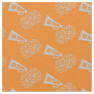 Cheerleader Team School Colours Grey Silver Orange Fabric