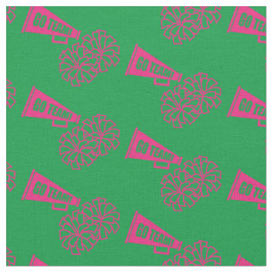 Cheerleader Team School Colours Pink & Green Fabric