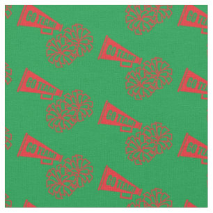 Cheerleader Team School Colours Red & Green Fabric