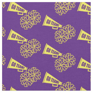 Cheerleader Team School Colours Yellow & Purple Fabric