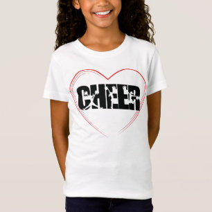 Cheerleader Typography Cheer Silhouette Love Girly T-Shirt