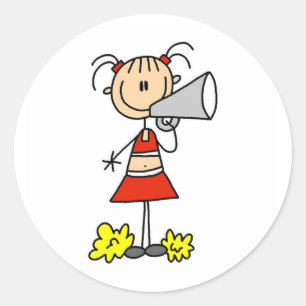 Cheerleader with Megaphone Classic Round Sticker
