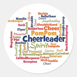 Cheerleader Word Cloud (Cheer Leader) Classic Round Sticker