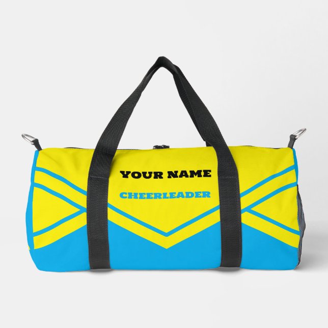 cheerleader yellow blue sky and white duffle bag (Front)