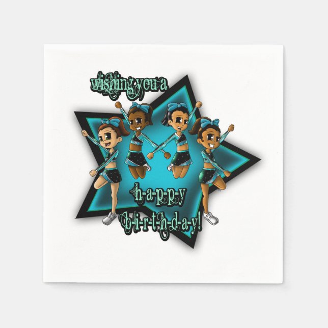 Cheerleaders Birthday Napkin (Front)