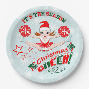 Cheerleaders Christmas Cheer  Paper Plate