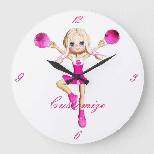 Cheerleaders Gonna Cheer Thunder_Cove Large Clock (Front)