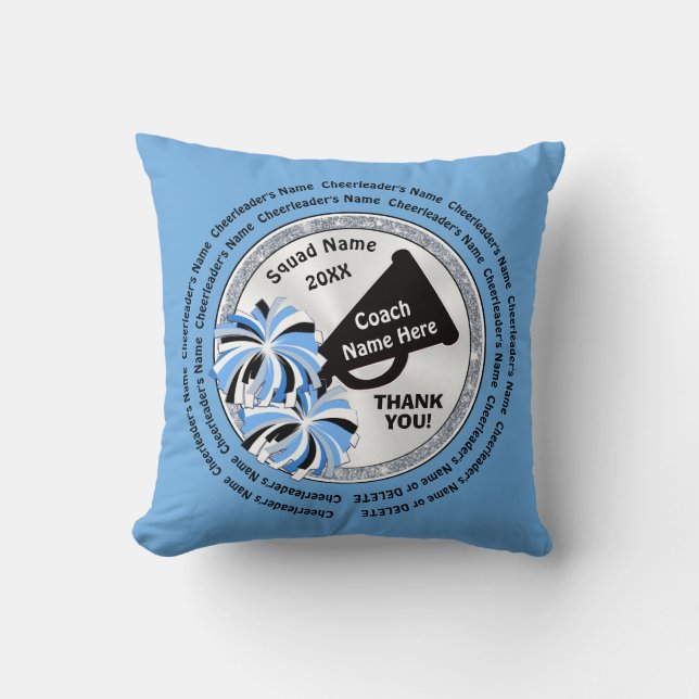 Cheerleader's Names Thank You Gift for Cheer Coach Cushion (Front)