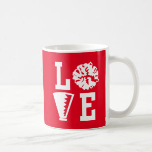 Cheerleader's, Red Love cheerleading Coffee Mug