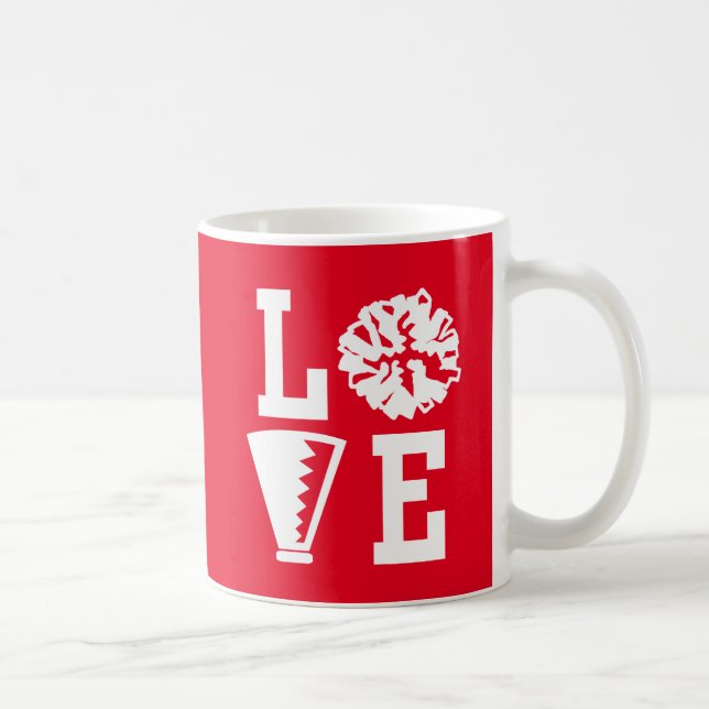 Cheerleader's, Red Love cheerleading Coffee Mug (Right)